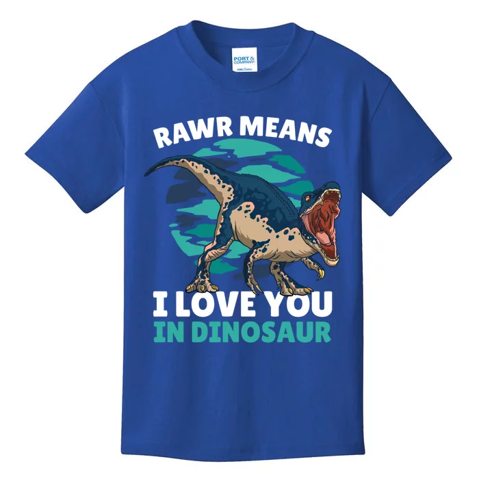 Rawr Means I Love You In Dinosaur With Dinosaur Cool Gift Kids T-Shirt