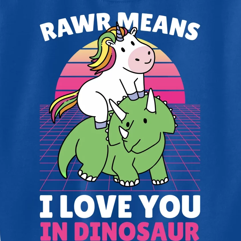 Rawr Means I Love You In Dinosaur With Dinosaur Gift Kids Sweatshirt