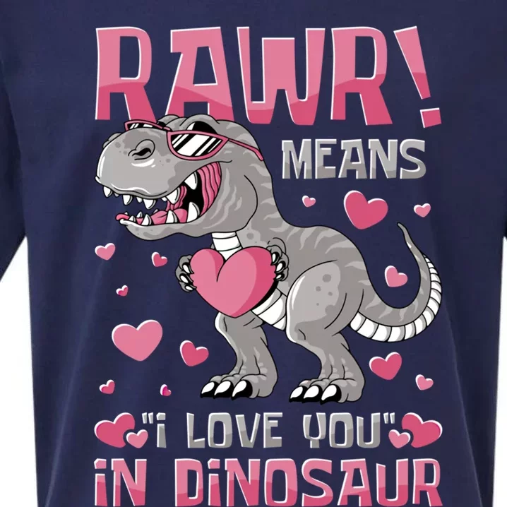 Rawr! Means I Love You In Dinosaur Valentines Day Meaningful Gift Sueded Cloud Jersey T-Shirt