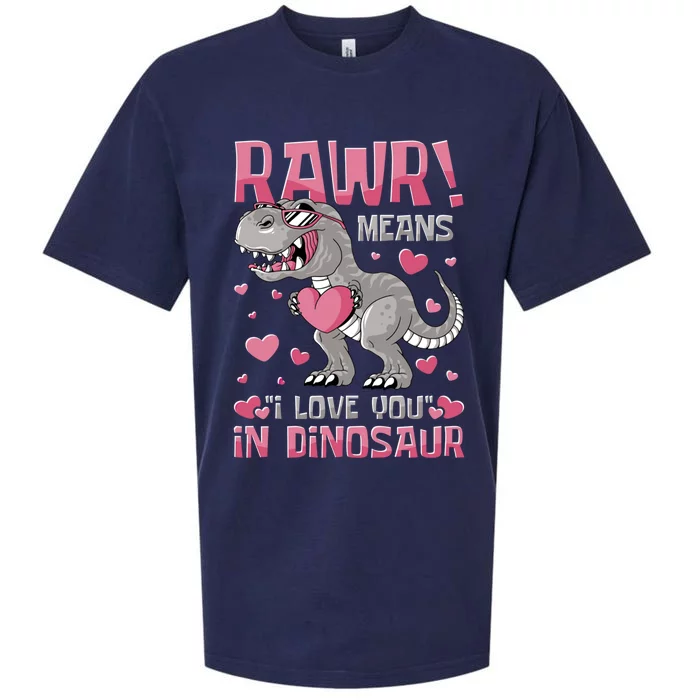 Rawr! Means I Love You In Dinosaur Valentines Day Meaningful Gift Sueded Cloud Jersey T-Shirt