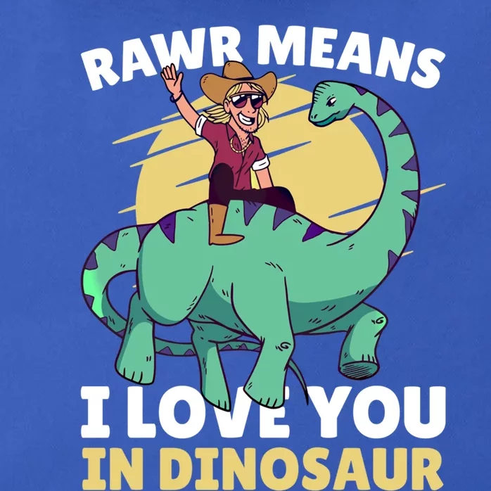 Rawr Means I Love You In Dinosaur With Rodeo With Dinosaur Gift Zip Tote Bag