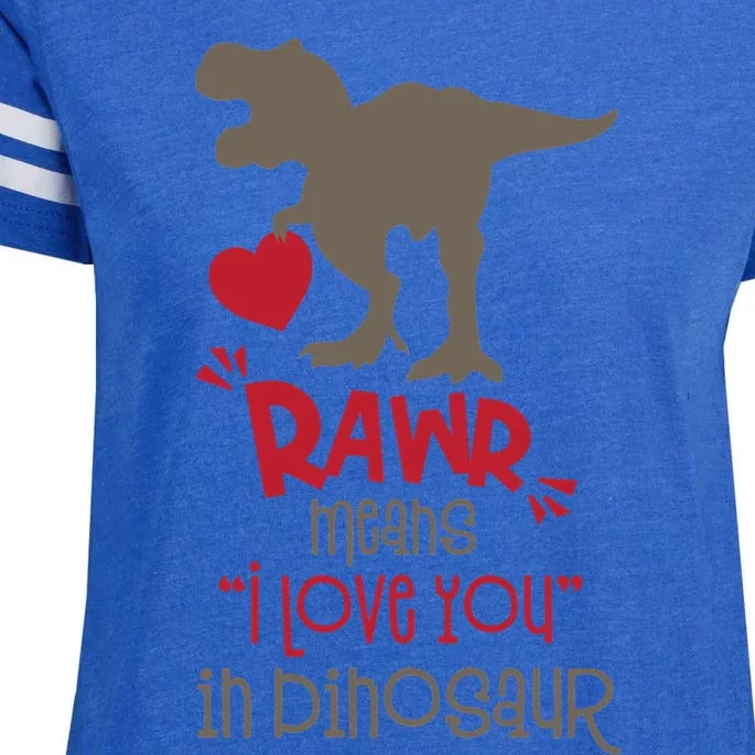 Rawr Means Icute Giftlove You In Dinosaur Valentines Day 2022 Gift Enza Ladies Jersey Football T-Shirt