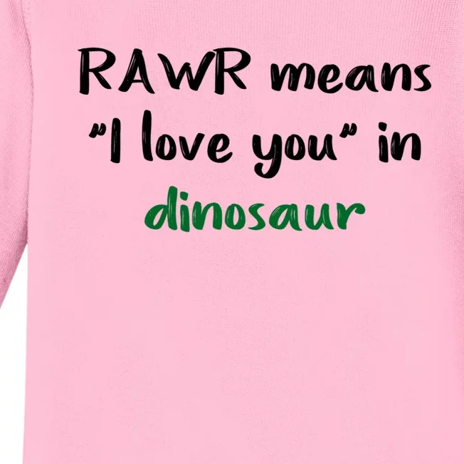 Rawr Means I Love You In Dinosaur Gift Baby Long Sleeve Bodysuit