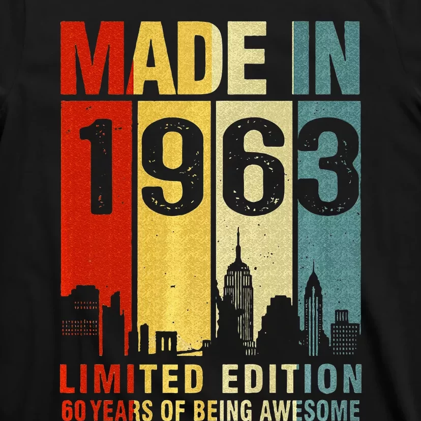 Retro Made In 1963 Limited Edition 60 Years Of Being Awesome T-Shirt