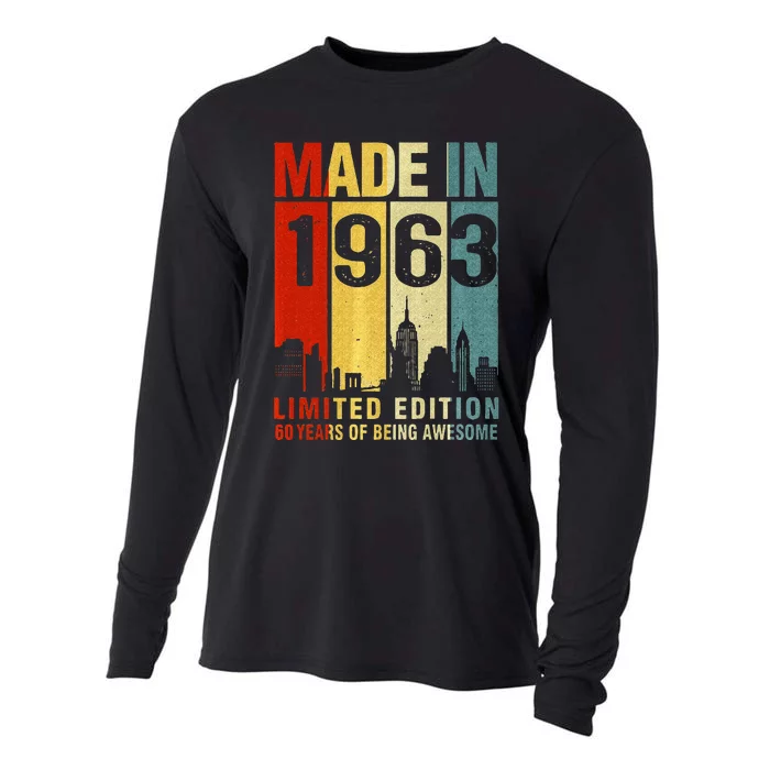 Retro Made In 1963 Limited Edition 60 Years Of Being Awesome Cooling Performance Long Sleeve Crew