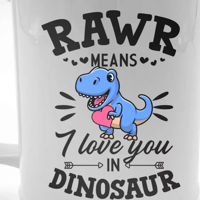 Rawr Means I Love You In Dinosaur Tgreat Giftrex Cute Valentines Day Gift Front & Back Beer Stein