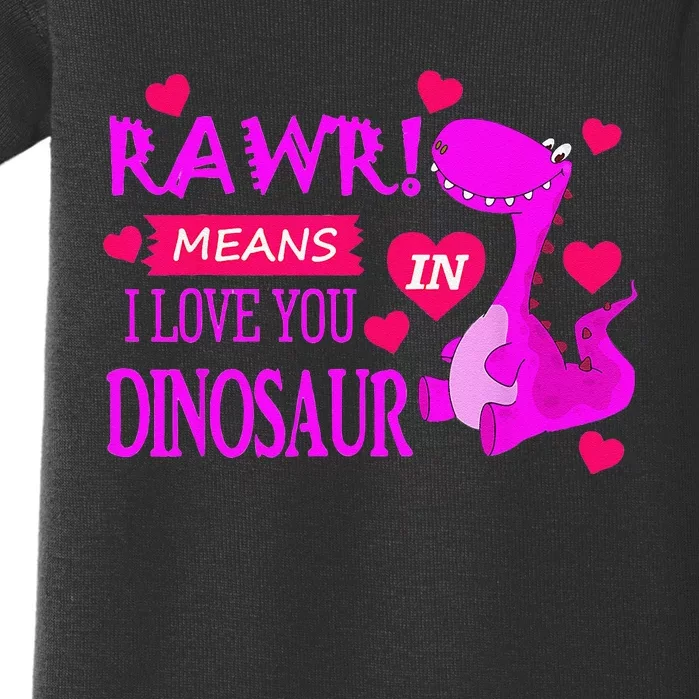 Rawr Means I Love You In Dinosaur Funny Couple Baby Bodysuit