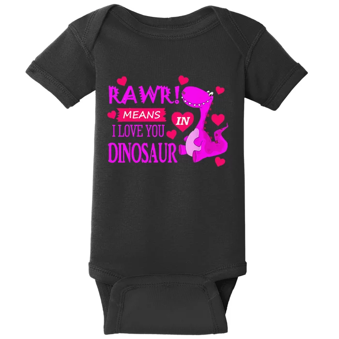 Rawr Means I Love You In Dinosaur Funny Couple Baby Bodysuit