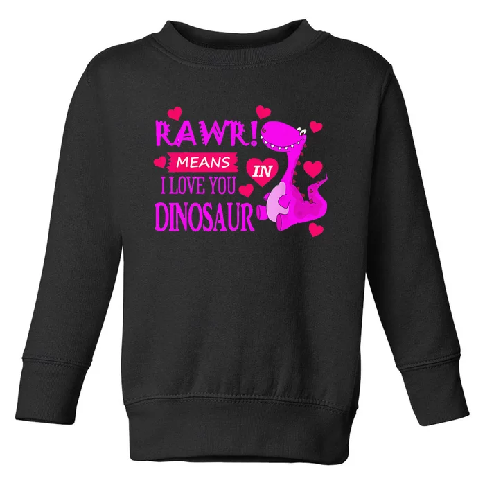 Rawr Means I Love You In Dinosaur Funny Couple Toddler Sweatshirt