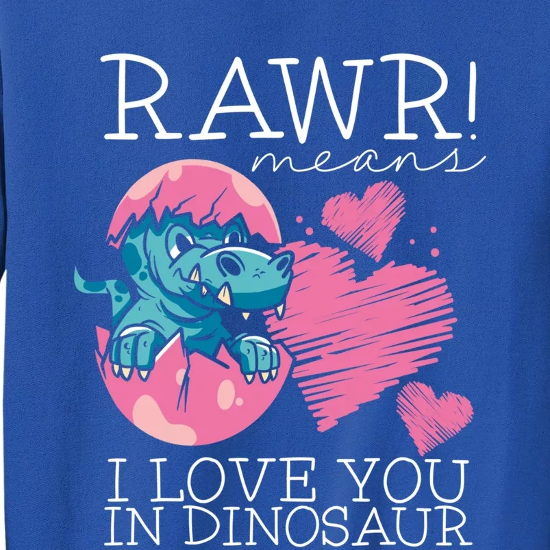 Rawr Means I Love You In Dinosaur Valentine’s Day Dinosaur Cool Gift Sweatshirt