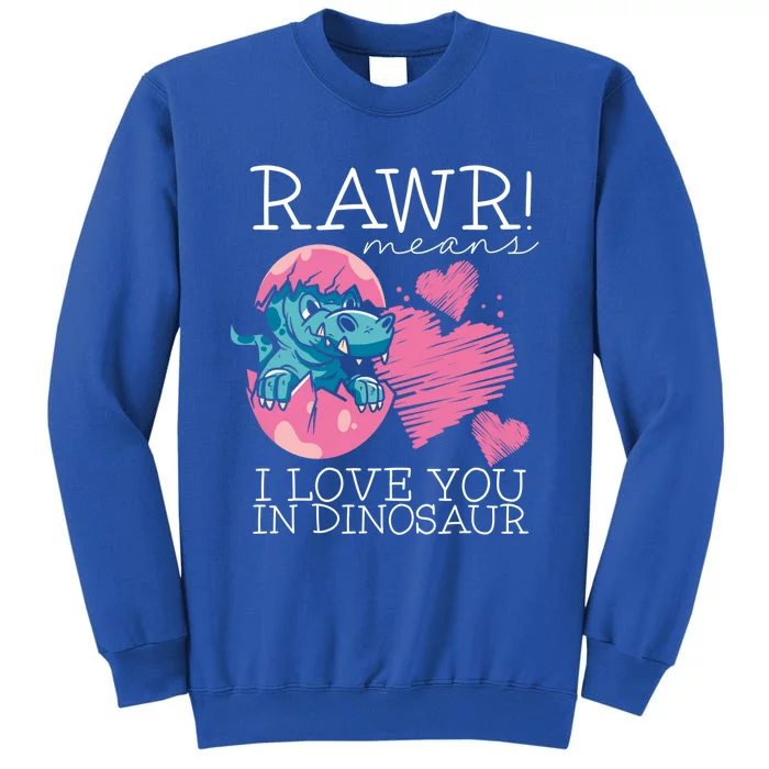 Rawr Means I Love You In Dinosaur Valentine’s Day Dinosaur Cool Gift Sweatshirt