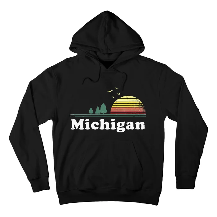 Retro Michigan Image Novelty Home MI State Souvenir Hoodie