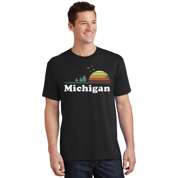 Retro Michigan Image Novelty Home MI State Souvenir T-Shirt