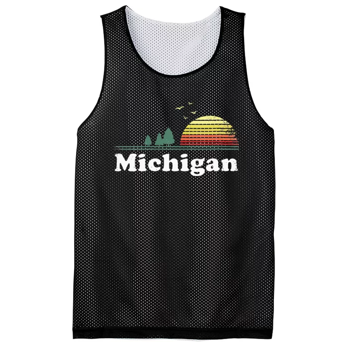 Retro Michigan Image Novelty Home MI State Souvenir Mesh Reversible Basketball Jersey Tank