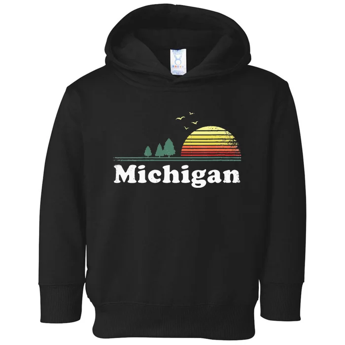 Retro Michigan Image Novelty Home MI State Souvenir Toddler Hoodie