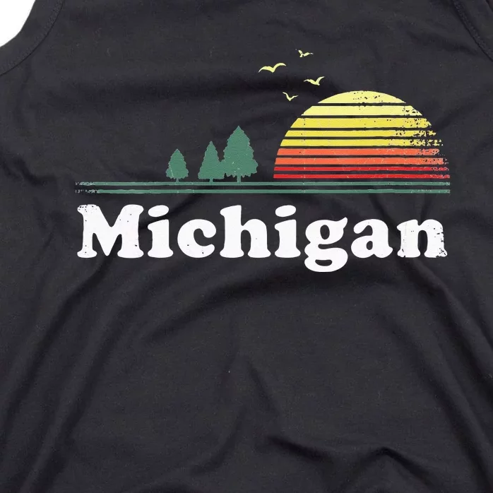 Retro Michigan Image Novelty Home MI State Souvenir Tank Top