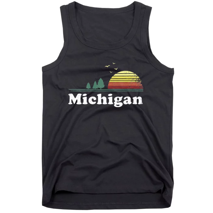 Retro Michigan Image Novelty Home MI State Souvenir Tank Top