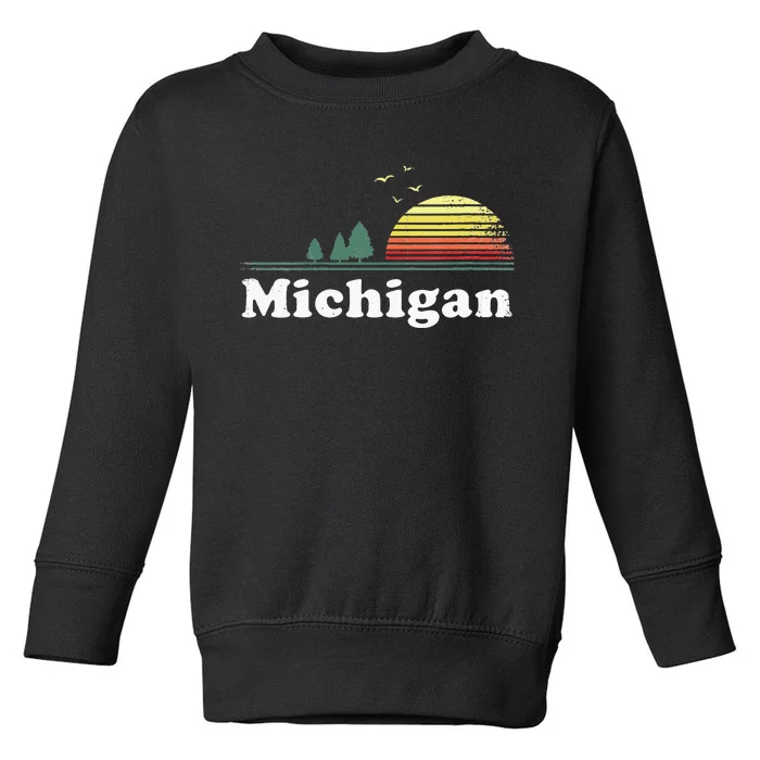 Retro Michigan Image Novelty Home MI State Souvenir Toddler Sweatshirt