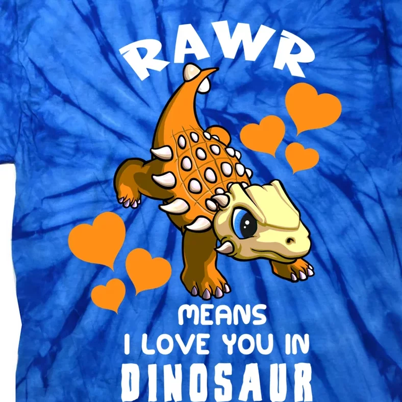 Rawr Means I Love You In Dinosaur Baby Ankylosaurus Design Sweatshirt Tie-Dye T-Shirt