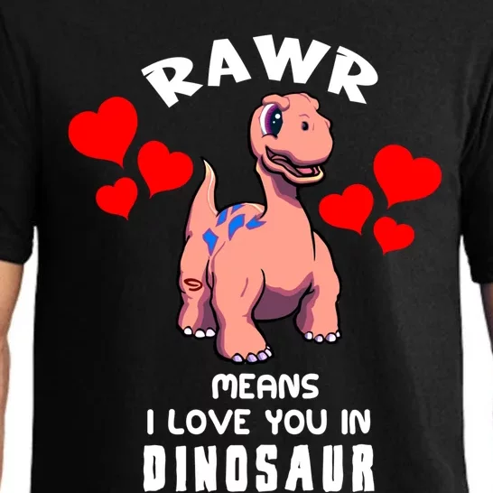 Rawr Means I Love You In Dinosaur Brontosaurus Design Gift Pajama Set