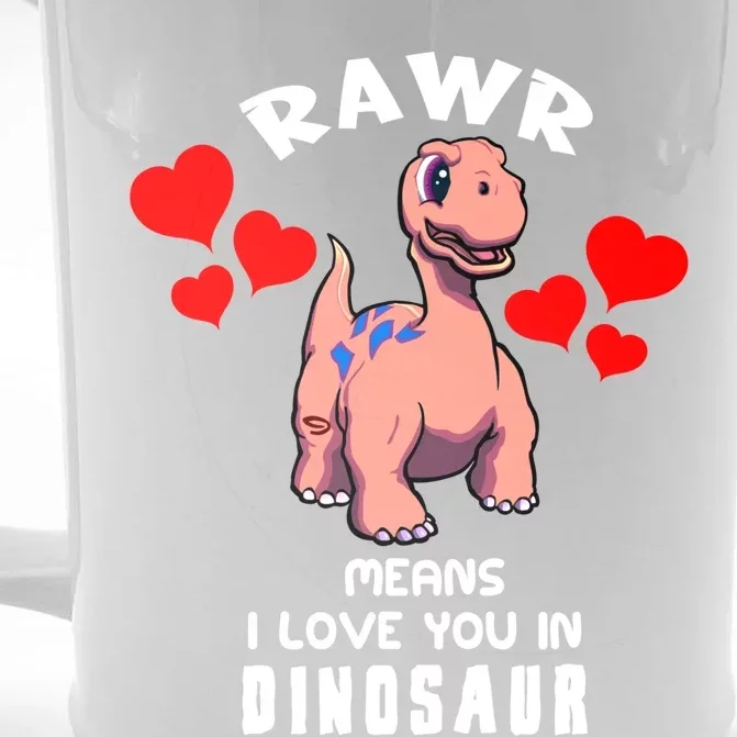 Rawr Means I Love You In Dinosaur Brontosaurus Design Gift Front & Back Beer Stein