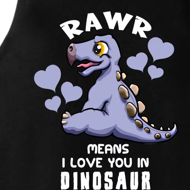 Rawr Means I Love You In Dinosaur Stegosaurus Design Gift Ladies Tri-Blend Wicking Tank