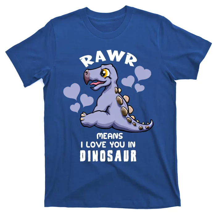 Rawr Means I Love You In Dinosaur Stegosaurus Design Gift T-Shirt