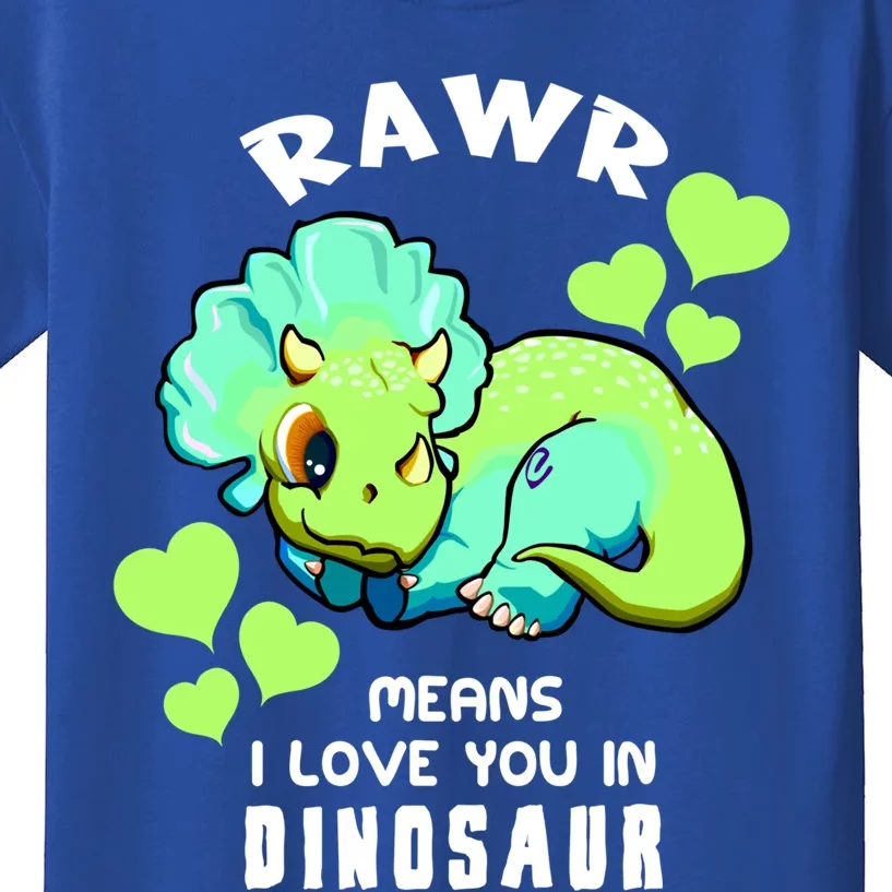 Rawr Means I Love You In Dinosaur Triceratops Design Cute Gift Kids T-Shirt