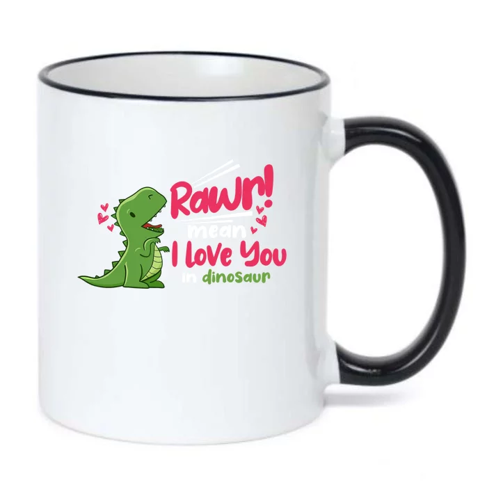 Rawr Means I Love You In Dinosaur T Rex Design Funny Gift Black Color Changing Mug