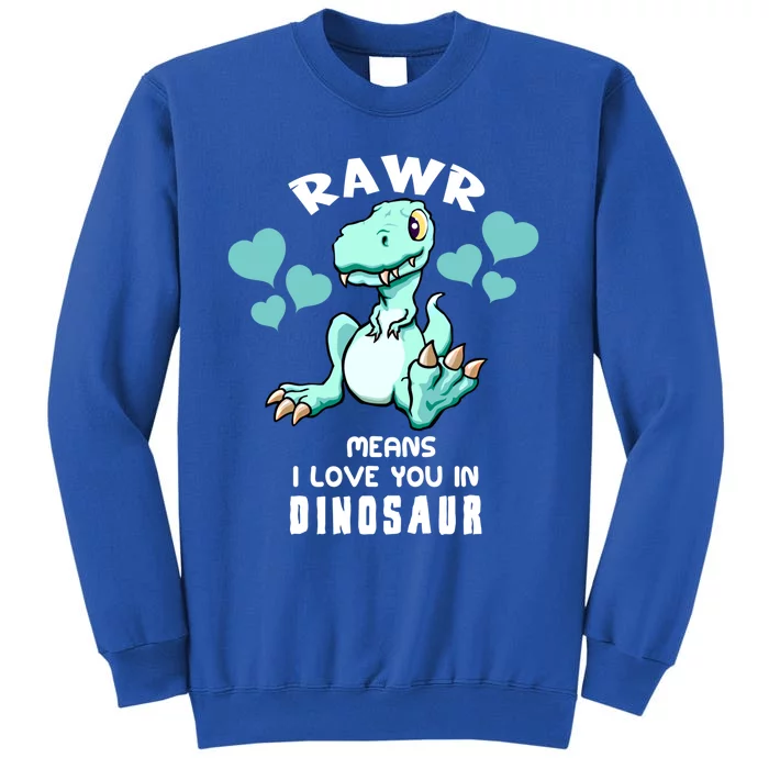 Rawr Means I Love You In Dinosaur T Rex Design Gift Tall Sweatshirt