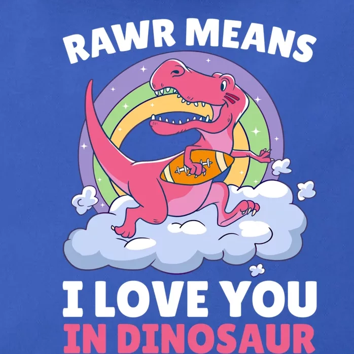 Rawr Means I Love You In Dinosaur Football With Dinosaur Great Gift Zip Tote Bag