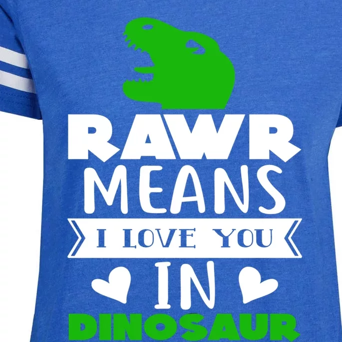 Rawr Means I Love You In Dinosaur Funny Top Gift Enza Ladies Jersey Football T-Shirt