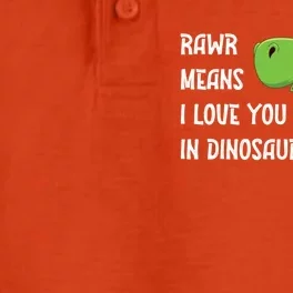 Rawr Means I Love You In Dinosaur Funny Valentine Dinosaur Meaningful Gift Dry Zone Grid Performance Polo