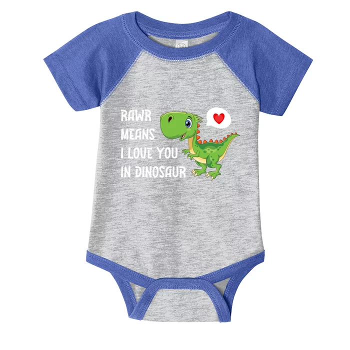 Rawr Means I Love You In Dinosaur Funny Valentine Dinosaur Meaningful Gift Infant Baby Jersey Bodysuit