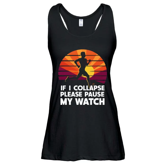 Running Marathon If I Collapse Funny Gift Ladies Essential Flowy Tank