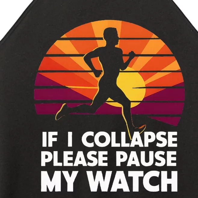 Running Marathon If I Collapse Funny Gift Women’s Perfect Tri Rocker Tank