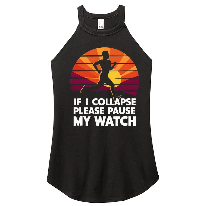 Running Marathon If I Collapse Funny Gift Women’s Perfect Tri Rocker Tank