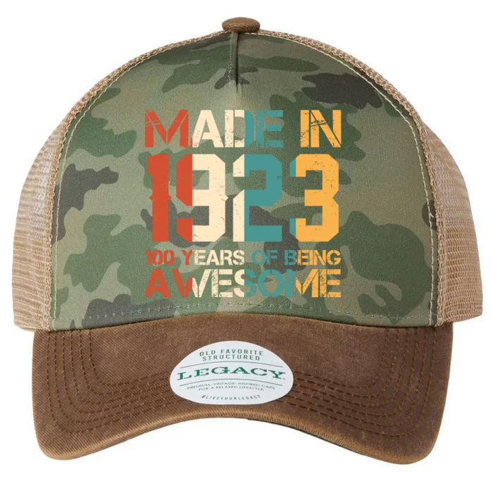 Retro Made In 1923 100 Years Of Being Awesome Birthday Legacy Tie Dye Trucker Hat