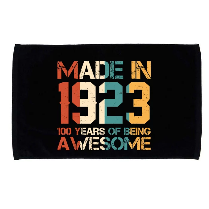 Retro Made In 1923 100 Years Of Being Awesome Birthday Microfiber Hand Towel