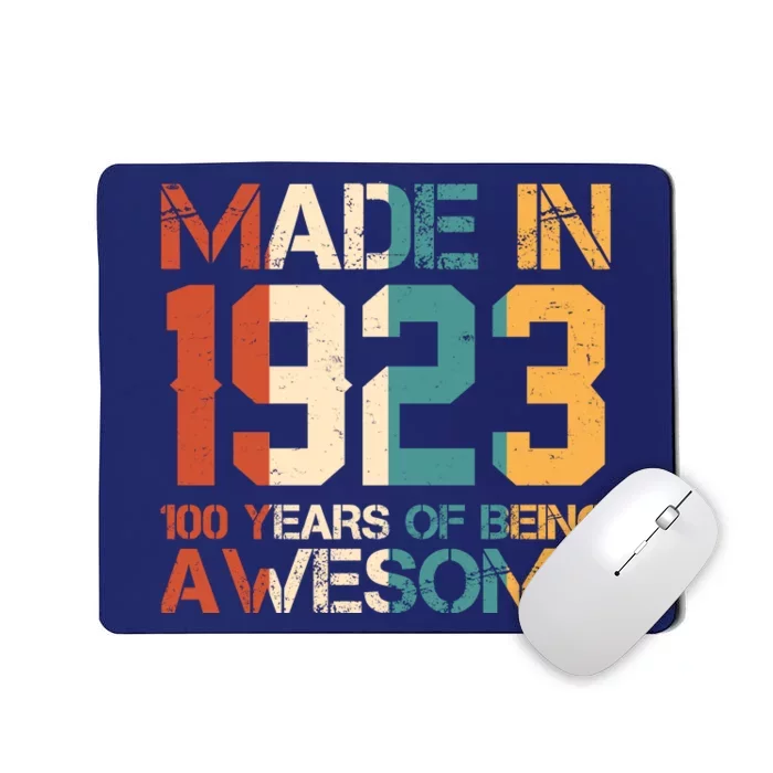 Retro Made In 1923 100 Years Of Being Awesome Birthday Mousepad