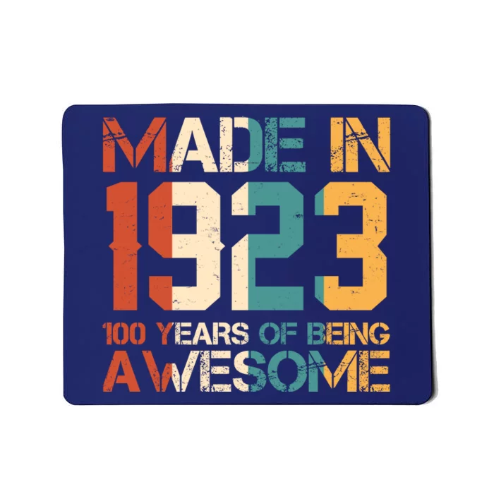 Retro Made In 1923 100 Years Of Being Awesome Birthday Mousepad