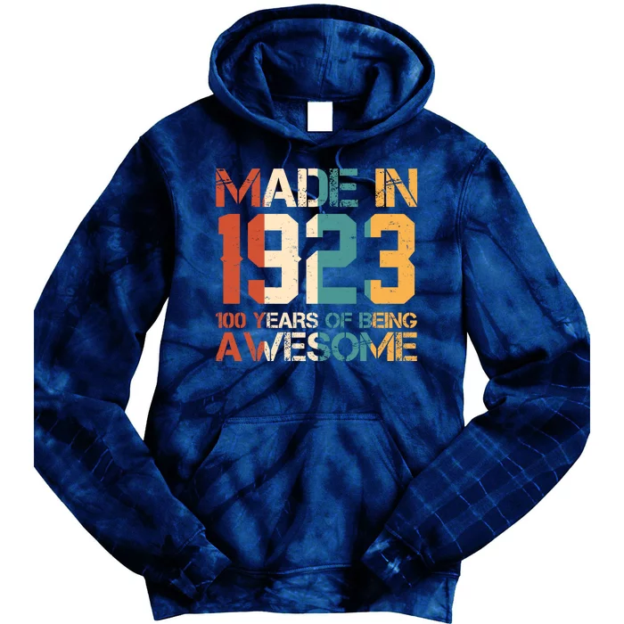 Retro Made In 1923 100 Years Of Being Awesome Birthday Tie Dye Hoodie