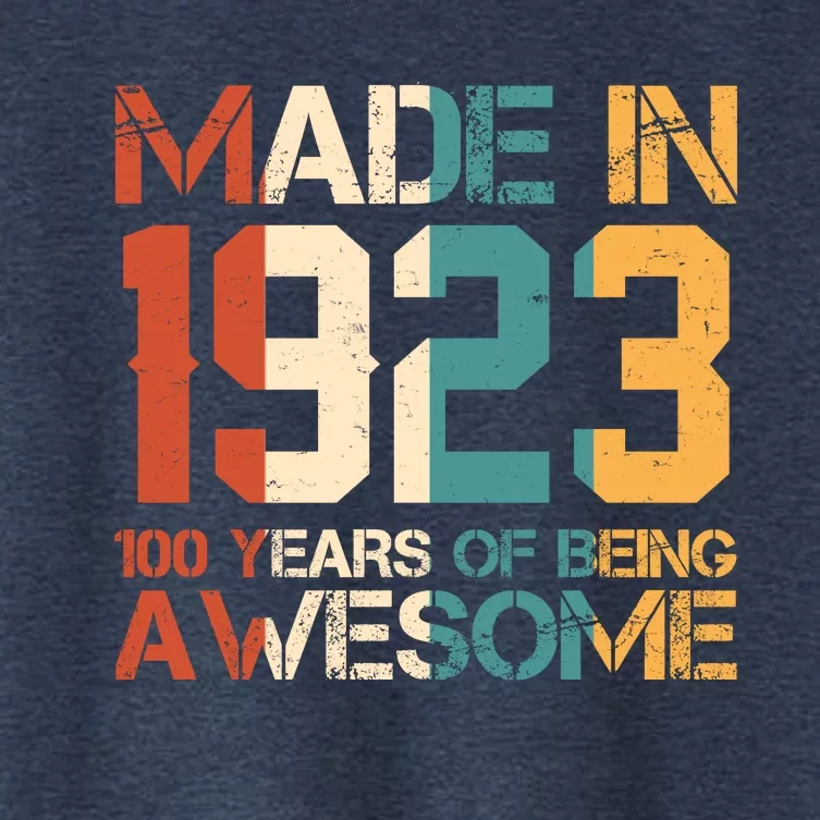 Retro Made In 1923 100 Years Of Being Awesome Birthday Women's Crop Top Tee