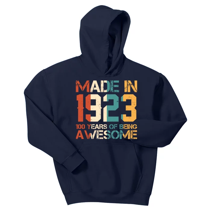 Retro Made In 1923 100 Years Of Being Awesome Birthday Kids Hoodie