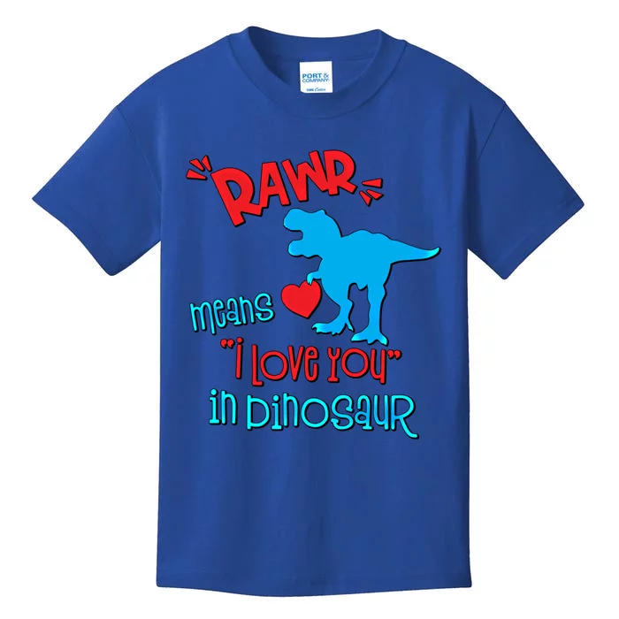 Rawr Means I Love You In Dinosaur Funny Valentine Gift Kids T-Shirt