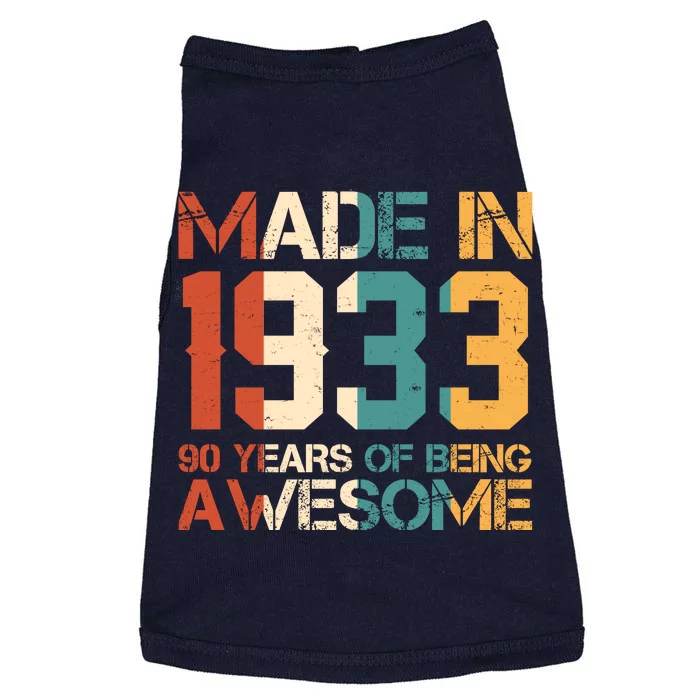 Retro Made In 1933 90 Years Of Being Awesome Birthday Doggie Tank