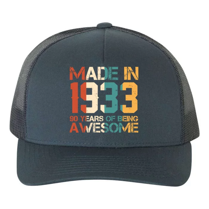 Retro Made In 1933 90 Years Of Being Awesome Birthday Yupoong Adult 5-Panel Trucker Hat