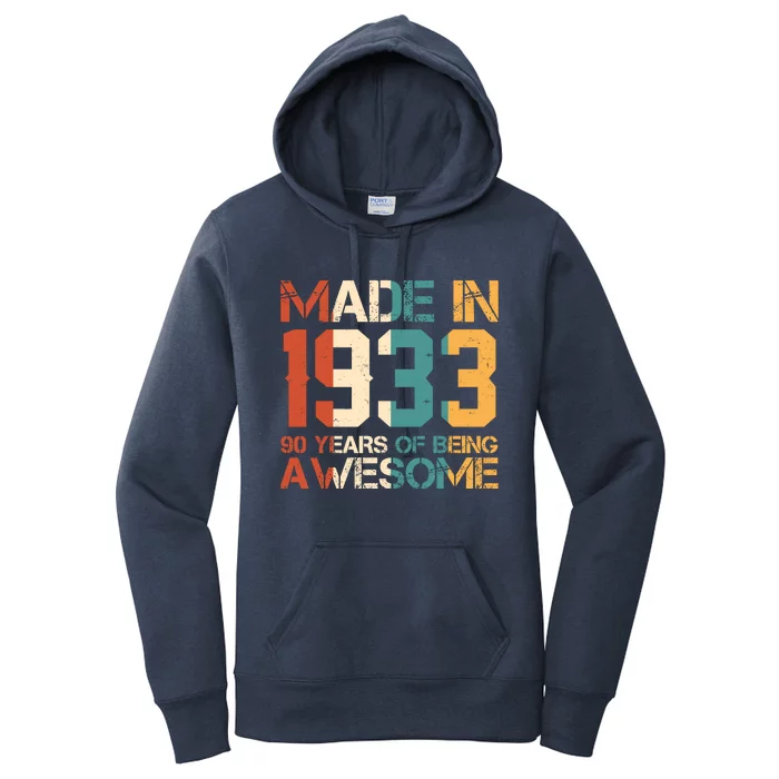 Retro Made In 1933 90 Years Of Being Awesome Birthday Women's Pullover Hoodie