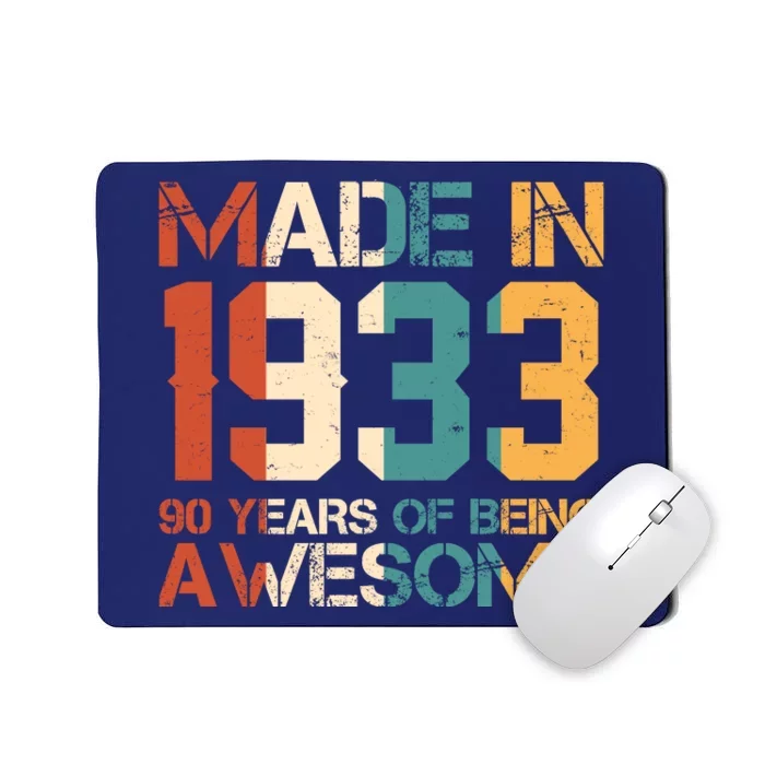 Retro Made In 1933 90 Years Of Being Awesome Birthday Mousepad