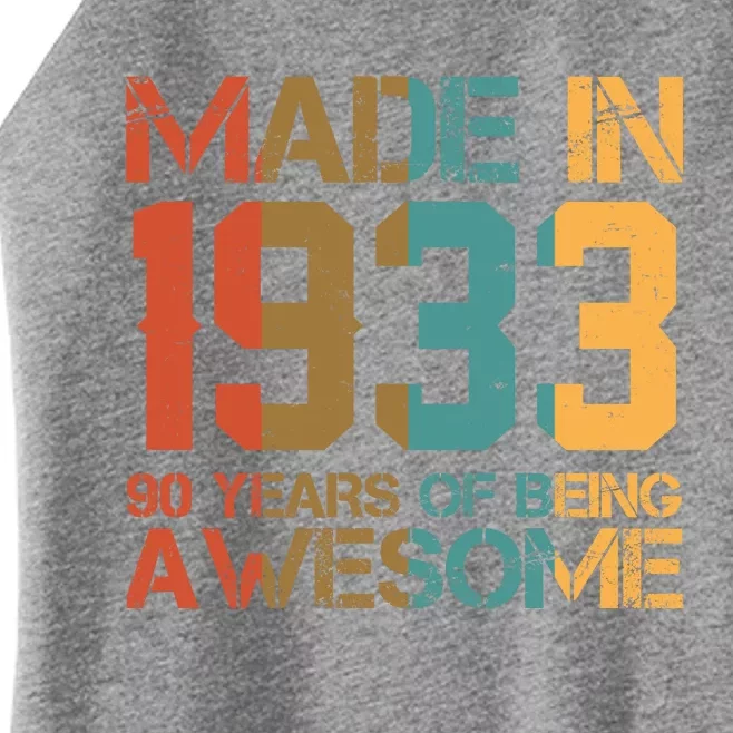 Retro Made In 1933 90 Years Of Being Awesome Birthday Women’s Perfect Tri Rocker Tank